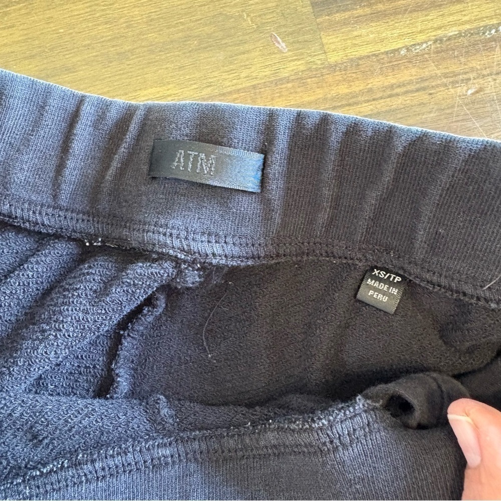 ATM ESSENTIALS French Terry Sweatpants Black Joggers XS Cotton - Picture 6 of 10